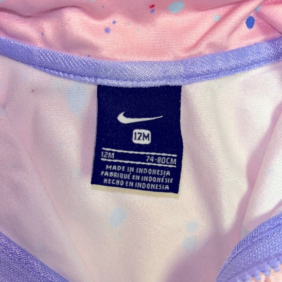 Baby girl Nike warm up set. Pink/purple pebble pattern size 12m - Picture 5 of 6